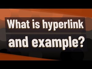 What is hyperlink and example?