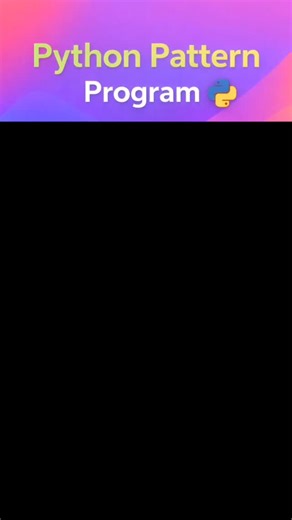 Kajal Yadav on Instagram: "🎨🐍 Python Pattern Program | Clean Logic Explained Learn how to print string patterns in Python using simple loops and slicing. This beginner-friendly example shows how a word grows and shrinks step-by-step using clean logic and readable code. ✨ What you’ll learn: 🔹 String slicing in Python 🔹 for loop iteration 🔹 Pattern printing logic 🔹 Beginner-friendly Python concepts Perfect for students, beginners, and coding enthusiasts who want to strengthen their Python fu