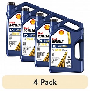 (4 pack) Shell Rotella T6 Full Synthetic 15W-40 Diesel Engine Oil, 1 Gallon