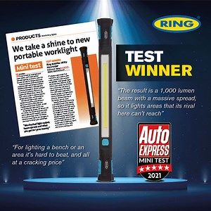 The Ring RIL3700HP MAGflex Utility Lamp has won this week's Auto Express Mini Test. With a 5-star rating, the RIL3700HP was praised for its 1000 lumen light output and its light spread. Find out more here: https://bit.ly/3zgDDLh | Ring