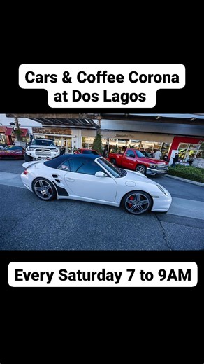 Cars & Coffee Corona at Dos Lagos Corona Every Saturday from 7 to 9 am unless it's raining or it's Christmas 🤠 All cool wheeled vehicles welcome! The show will move to different parking lots during the holidays. We're still at Dos, Lagos and look forward to seeing you! PROTECT THE SHOW No Revving, Speeding, or Burnouts. Please drive slowly through Corona! Respect the property and surrounding neighborhood and have a great time! • Follow our Sponsors: @premierarmor @barthcalderonllp @carstar_alls