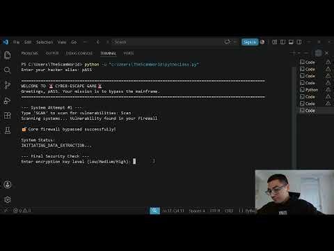Python Live Stream Chapter #6 (Cyber Escape Game)(Free Course ) PCEP Certified Entry Level Program