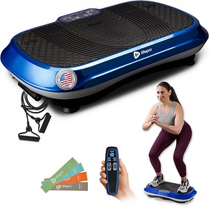 Lifepro Waver Vibration Plate Exercise Machine – Full Body Vibrating Plate for Lymphatic Drainage, Muscle Toning & Fat Loss – Includes Loop Bands, Remote & 99 Speed Settings - Blue