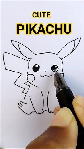 Easy Pikachu Drawing Step By Step | Cute Pokemon Drawing For Beginners | Easy Art Tutorial #short