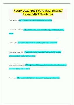 HOSA 2022/2023 Forensic Science Latest 2023 Graded A1405