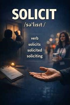 Solicit meaning — To ask for or seek something earnestly or persistently