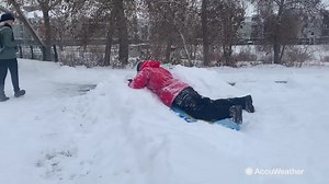 4.9K views · 123 reactions | Dog and kids are taking advantage of the fresh snow by getting outside for some sledding and running around as a snowstorm slams Denver, Colorado, on Nov. 26. https://bit.ly/37Hb5hF | AccuWeather | Facebook