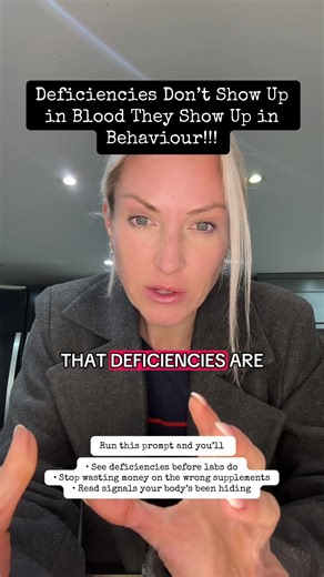 Most nutrient deficiencies don’t show up in blood tests first. They show up in behaviour, cravings, poor recovery, low energy, and stress intolerance. Blood tests are snapshots. Your body protects blood at all costs — even if it has to drain tissues to do it. That’s why you can have “normal” blood work and still feel off. I created a Bloodless Biological Audit that reads signals instead of labs to identify likely functional deficiencies and reduce random supplement use. Blood tests catch failure