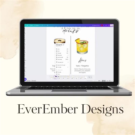 Signature Cocktail Sign, Signature Drink Sign, Bar Menu, Wedding Drink Sign, His and Her Drinks, Bride and Groom Drink, Editable Template A1 - Etsy