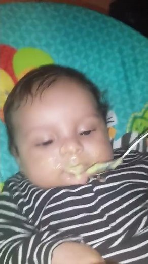 baby eating pudding. :)