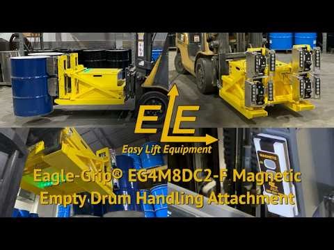 Eagle-Grip® Magnetic Empty Drum Handling Attachment (EG4M8DC2-F) - Easy Lift Equipment