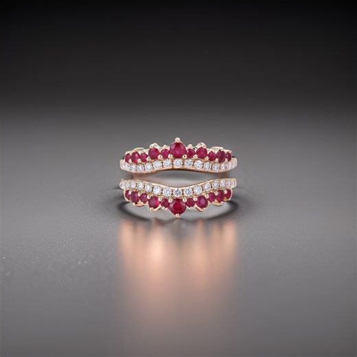 Ruby Ring Enhancer: Sterling Silver, Diamond, 18k Gold Anniversary Ring - Etsy