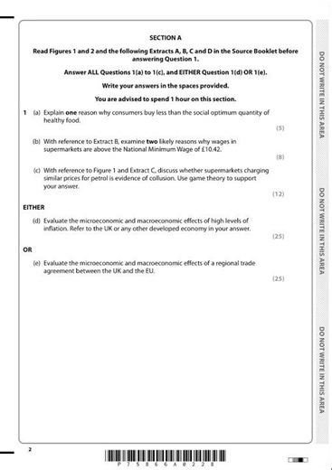 Edexcel A Level Economics A Paper 3 2025 Qp