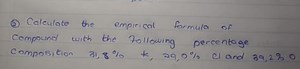 Calculate the empirical formula of a compound with the followin... | Filo