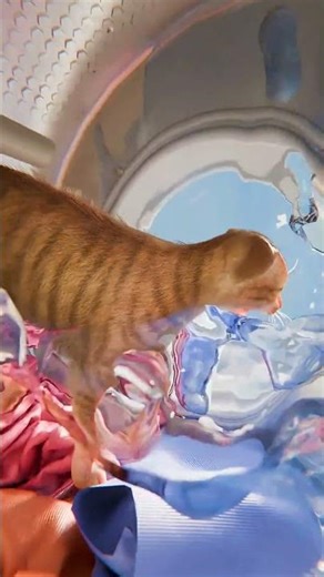 Cat Survives Washing Machine Accident