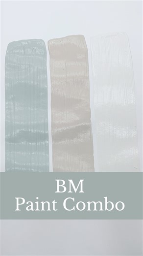 Details👇🏼 1️⃣ BM Palladian Blue is a soft blue-green with a light, airy feel. It’s perfect for spaces where you want calm and brightness—think bathrooms, bedrooms, or even a kitchen. It adds gentle color without taking over the room. 2️⃣ BM Baby Fawn is a warm, cozy neutral with beige and taupe undertones. It’s great for living rooms, hallways, or open-concept spaces because it adds warmth while still keeping things light and neutral. 3️⃣ BM Swiss Coffee is a creamy, inviting white that never 