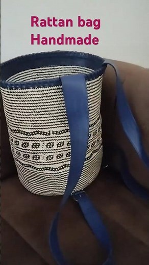 Membuat tas gendong anyaman rotan mix kulit sapi asli
