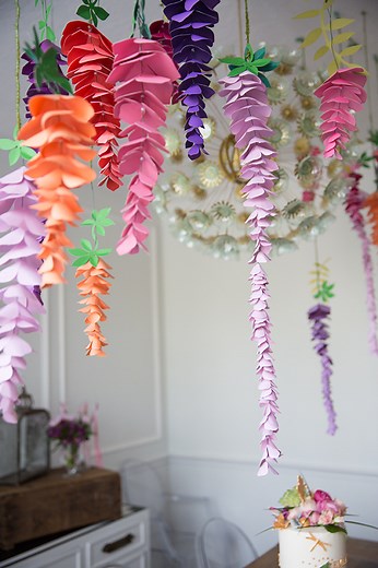 Paper Wisteria Tutorial: DIY Hanging Paper Wisteria Flowers