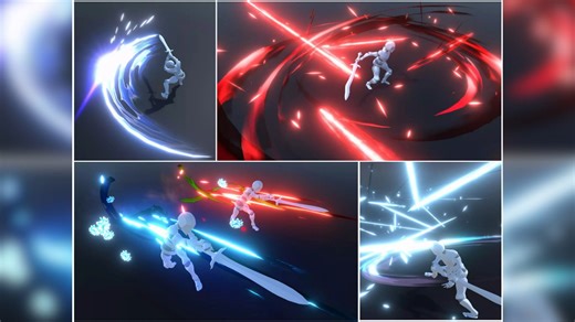 Unity素材无套路分享：卡通酷炫风战斗刀光剑气VFX特效Sword slashes PRO 2.0.1