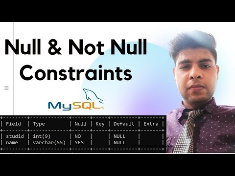 NULL and NOT NULL Constraint in MySQL in Hindi - 7 | MySQL Tutorial for beginners in hindi | #mysql