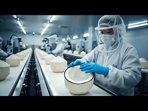 Inside the Factory: 5 ESSENTIAL Steps to Perfect Coconut Milk Processing - How It's Made!