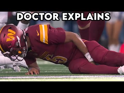 Jayden Daniels Grimacing in Pain After Unusual Hamstring Injury - Doctor Explains