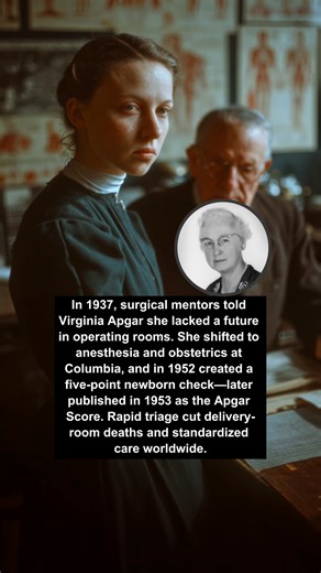 Born in 1909 in New Jersey, Virginia Apgar trained in surgery but, after advice from Columbia’s chair in 1937, redirected to anesthesiology. At NewYork–Presbyterian/Columbia she focused on obstetric anesthesia and newborn resuscitation. On 1 June 1952 she presented a simple, minute-one assessment—heart rate, respiration, muscle tone, reflex, and color—scored 0–2 each; Anesthesia & Analgesia published the method in 1953. The “Apgar Score” enabled immediate decisions: ventilate, warm, or observe. 