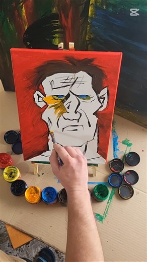 Painting a Moody Expressionist Portrait 🎨👹 #art #speedpaintingsexperience #speedpaint