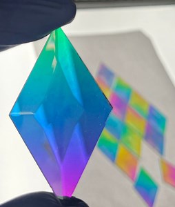 Dichroic Diamond Stained Glass Bevel: Rainbow Jewel Gem (1-3/4”x 3”) - Etsy Canada