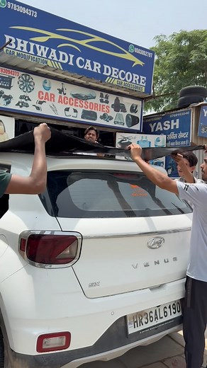 2.8K views · 4.5K reactions | Venue Car haf body chat black install #caraccessories #carlovers #modified #reels #shorts @ak_car__modification | Ali Jan | Facebook