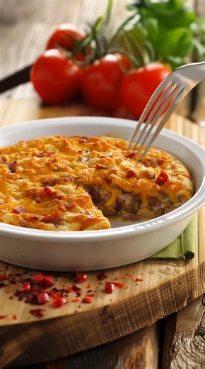 26K views · 185 reactions | Bring back that cozy,home-cooked feeling with Mom’s Impossible Cheeseburger Pie不 | Home Cooked Wonders | Facebook