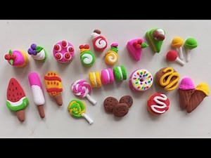 DIY polymer clay tutorial ,how to make realistic food set with polymer clay.clay mini food tutorial