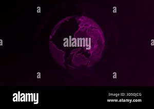 world map, glowing lines. global connection concept on purple background.