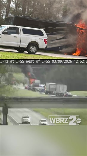 BREAKING: An RV is currently on fire on I-12 eastbound, right before I-55. Read more in our bio.
