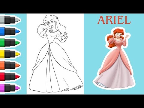 Coloring Disney Princess Ariel from The Little Mermaid!
