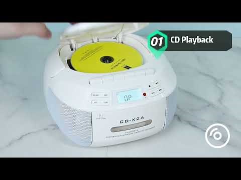 Greadio CD Player Stereo Boombox Cassette Player X2A How to Operation