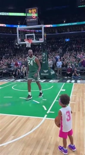 Epic Celtics Dunk Challenge! Pro Player Shows Off Skills Before Young Girl Attempts Half-Court Shot!
