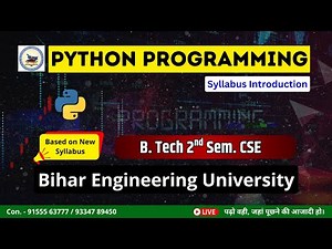Python Programming || Syllabus Introduction || 2nd Semester CSE & Specialization || BEU Patna