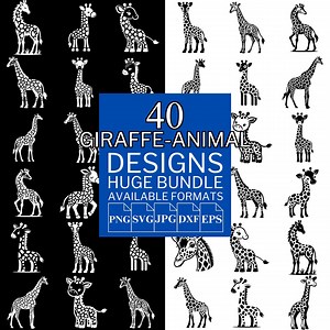 Giraffe SVG Bundle: Vector Cut Files for Cricut & Silhouette (digital Download - Etsy
