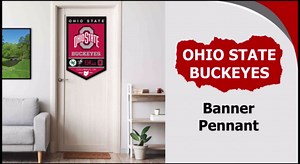 College Flags & Banners Co. Ohio State Buckeyes Heritage Logo History Banner and Wood Banner Frame