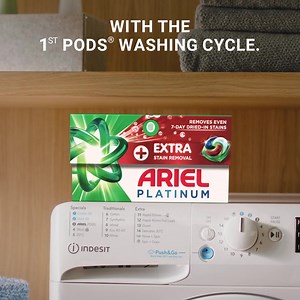 401 reactions | Discover the first PODS® washing cycle with Indesit and Ariel for brilliant cleaning results in just 1 hour at 30°C! With Indesit Push&Go, getting the whole family involved is a breeze - everyone can help and #DoItTogether. Always keep Ariel PODS® out of reach of children. | ARIEL | Facebook