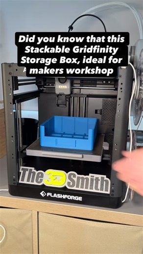 André Ferreira aka The 3D Smith on Instagram: "From printer → label → stack → system 🧩 This Stackable Gridfinity Storage Box came straight out of the Flashforge AD5X, then snapped into a full Gridfinity setup. • Clean print • Front label slot • Fully stackable & modular Final shot shows it locking into a Gridfinity base 👆 🔽 STL download – link in bio Also available on MakerWorld @flashforge_official this one was a joy to print 👌 . . . #3DPrinting #Gridfinity #Organization #WorkshopSetup #Fla