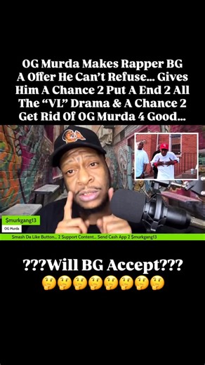 @ogmurdavideos on Instagram: "OG Murda Makes Rapper BG A Offer He Can’t Refuse… Gives Him A Chance 2 Put A End 2 All The “VL” Drama & A Chance 2 Get Rid Of OG Murda 4 Good… #offer #chance #drama"