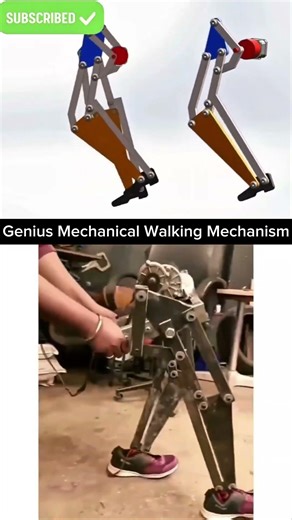 CAD Animation vs Real Life Mechanical Leg 🦿 #shorts