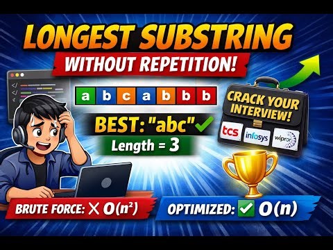 Problem Statement: Campus Drive Favorite Question😱🔥Longest Substring Without Repeating Characters 💻🚀