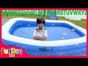 ABC Finding | Finding Letters in a mini Pool with Apu - ‪@FunDayKid‬