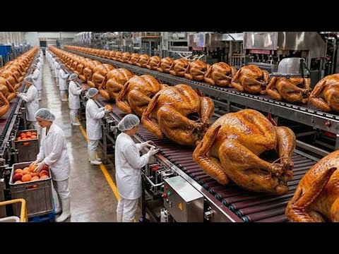 How Millions of Roast Turkeys Are Made Daily Inside a Massive Factory