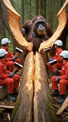 Rescue team finds Orangutan Big Tree#animals #funny #shorts