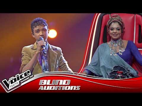 Kavyanjana Nethshan | Pin Manda Ranga (පින් මන්ද රංග)| Blind Auditions| The Voice Teens Sri Lanka S3