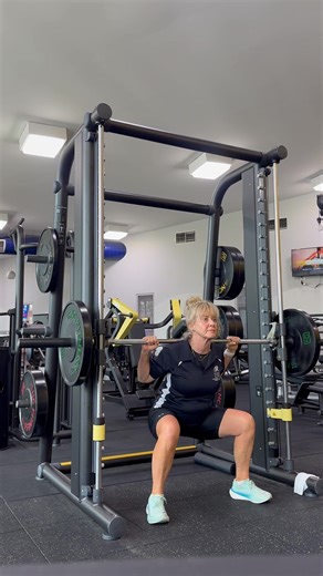 Technique Thursday - Squats using “The Smith Machine” 🏋️ Step 1: Set up the bar height • just below your shoulders • Make sure the safety stops are set just below the lowest point you’ll squat to — so they can catch the bar if needed. 🧍 Step 2: Position your body • Feet placement: Step under the bar and place your feet about shoulder-width apart, with toes slightly pointed out 20% • Because the bar path is fixed, move your feet slightly forward (about 6–12 inches in front of your hips) so your